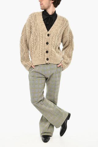 Cardigan Collo a V In Misto Lana con 4 Bottoni