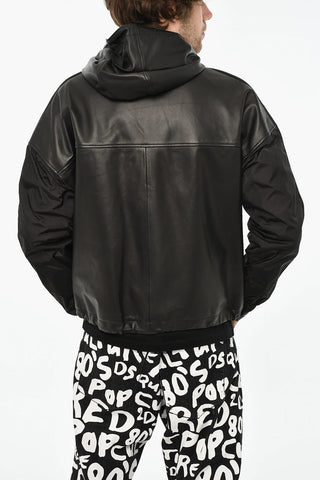 Leather Jacket With Hood