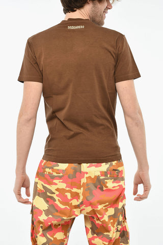 T-Shirt Girocollo in Cotone con Stampa