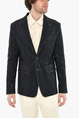 Two-Button Blazer with All-Over Strass