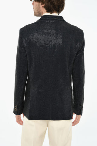 Blazer a 2 Bottoni con Strass All-Over