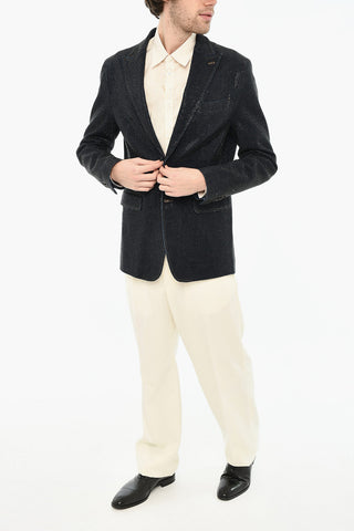 Blazer a 2 Bottoni con Strass All-Over