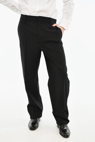 Stretch Virgin Wool Trousers with Belt Loops