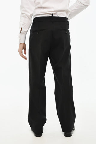 Stretch Virgin Wool Trousers with Belt Loops