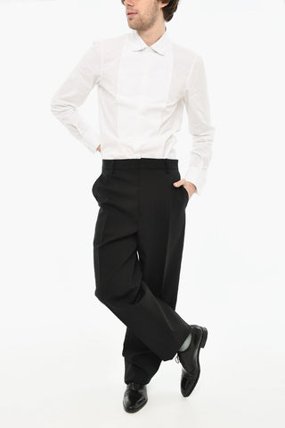 Stretch Virgin Wool Trousers with Belt Loops
