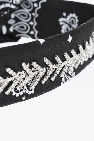 Paisley Pattern Bandana with Strass Detail