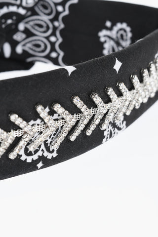 Paisley Pattern Bandana with Strass Detail