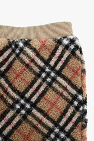 타탄 패턴 테디 조거