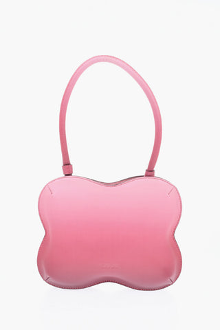 Degradé Leather Shoulder Bag with Embroidered Logo