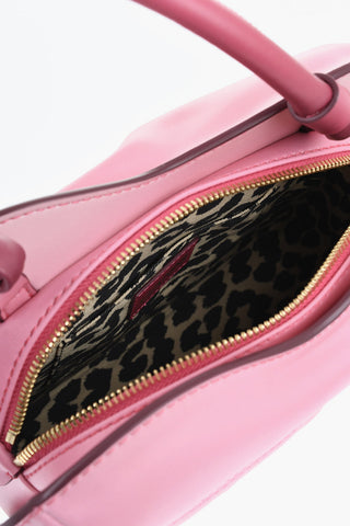 Degradé Leather Shoulder Bag with Embroidered Logo
