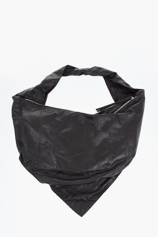 Soft Leather SCARF Shoulder Bag with Zip Closure