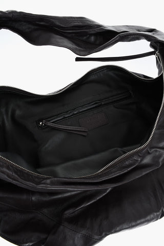 Soft Leather SCARF Shoulder Bag with Zip Closure