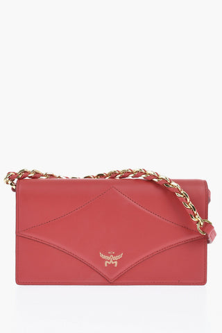 Solid-Color Leather Wallet with Removable Strap