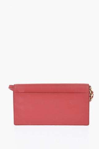Solid-Color Leather Wallet with Removable Strap