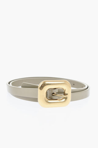 Slim-Fit Leather Belt with 20mm Maxi Buckle