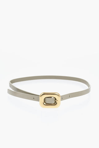 Slim-Fit Leather Belt with 20mm Maxi Buckle