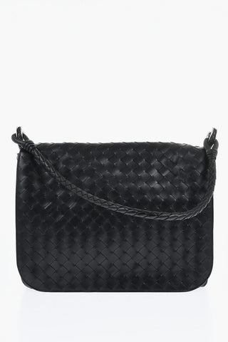 Braided Leather Solid Color Crossbody Bag