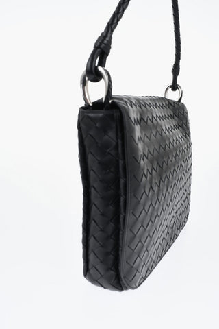 Braided Leather Solid Color Crossbody Bag