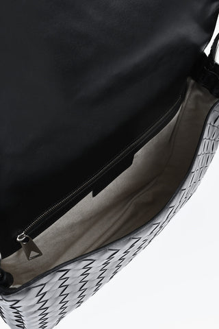 Braided Leather Solid Color Crossbody Bag