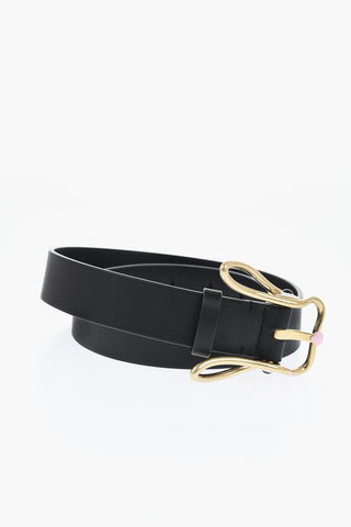 Cintura In Pelle con Fibbia Effetto Dorata 40mm