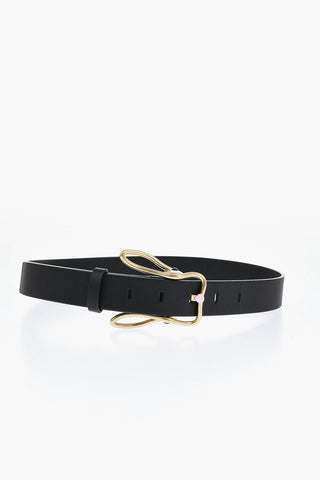 Cintura In Pelle con Fibbia Effetto Dorata 40mm
