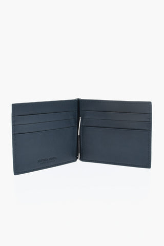 Woven Leather Wallet with Money Clip
