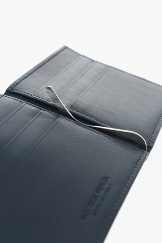 Woven Leather Wallet with Money Clip