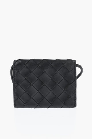 Portacarte in Pelle Intrecciata da Collo