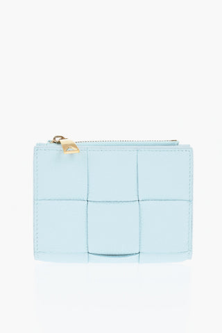 Woven Leather Wallet with Zip