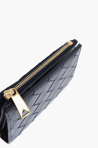 Braided Leather Wallet with Zip