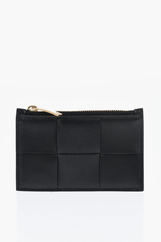 Braided Leather Card Holder With Zip