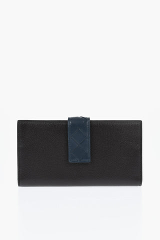 Saffiano Leather Wallet with Woven Detail