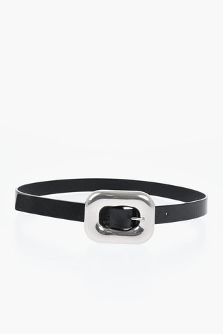 Slim-Fit Leather Belt with 20mm Maxi Buckle