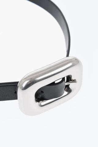 Slim-Fit Leather Belt with 20mm Maxi Buckle
