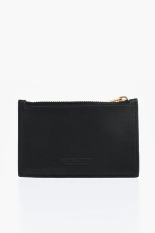Portacarte in Pelle Intrecciata con Zip 
