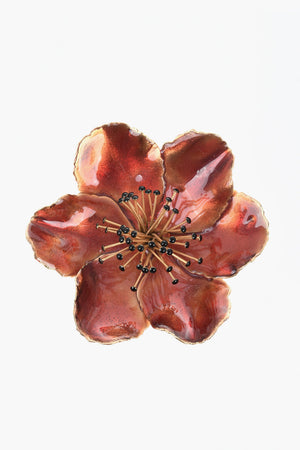 Flower-Shaped Metal Brooch