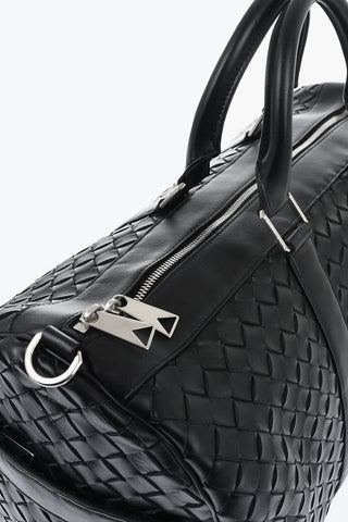 Braided Leather Weekend Bag with Removable Strap