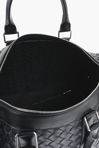Braided Leather Weekend Bag with Removable Strap