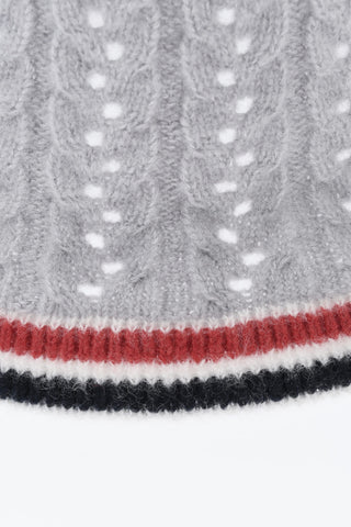 배색 테두리 케이블 니트 클로슈 햇
