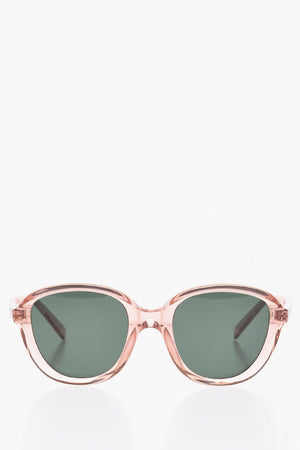 Einfarbige Sonnenbrille mit transparentem Gestell