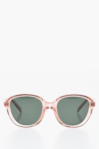 Einfarbige Sonnenbrille mit transparentem Gestell