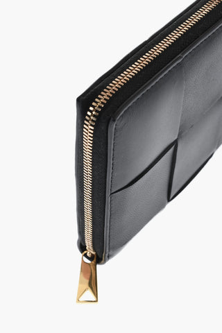 Braided Leather Card Holder With Zip