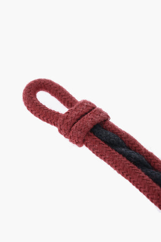 Zweifarbiges Kordelarmband mit Detail aus goldfarbenem Metall