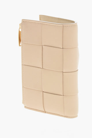 Woven Leather Wallet with Zip