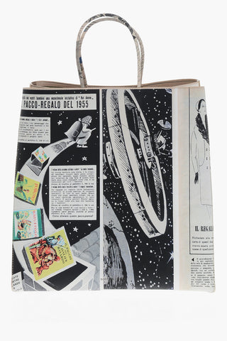 Printed Leather Tote Bag
