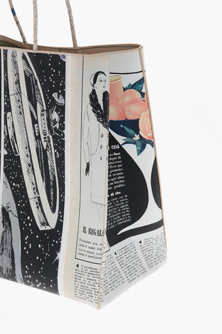 Printed Leather Tote Bag