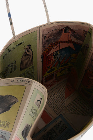 Printed Leather Tote Bag