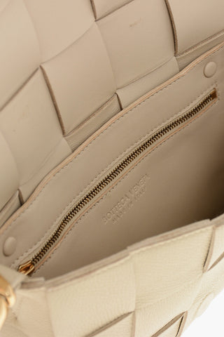 Woven Leather Shoulder Bag With Gold Details