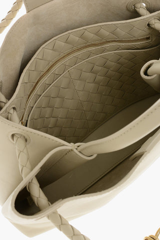 Leather Tote Bag with Golden Effect details Frontal