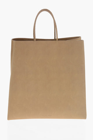 Maxi Ledertote Bag Einfarbig